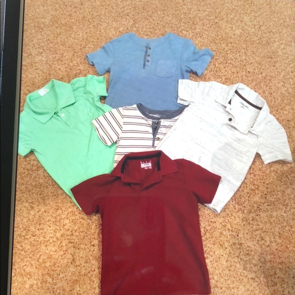 5 Boy shirts sizes 4 and 5